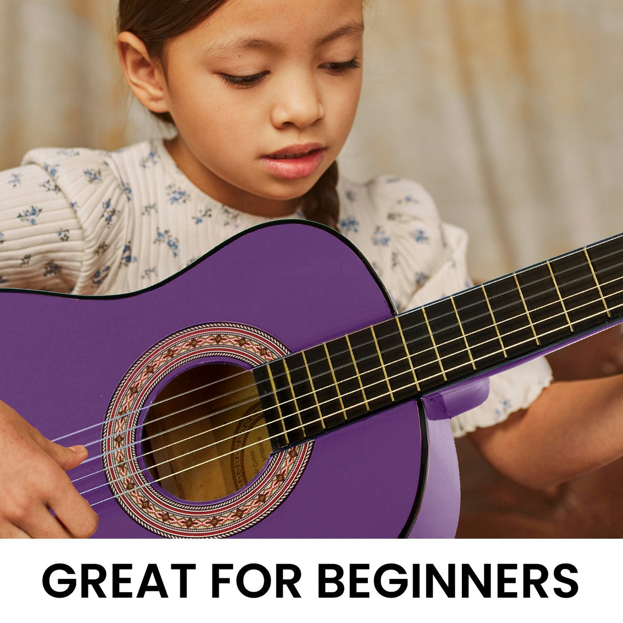 34in Acoustic Children no cut Guitar - Purple