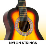 34in Acoustic Wooden Childrens Guitar - Sunburst