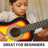 34in Acoustic Wooden Childrens Guitar - Sunburst