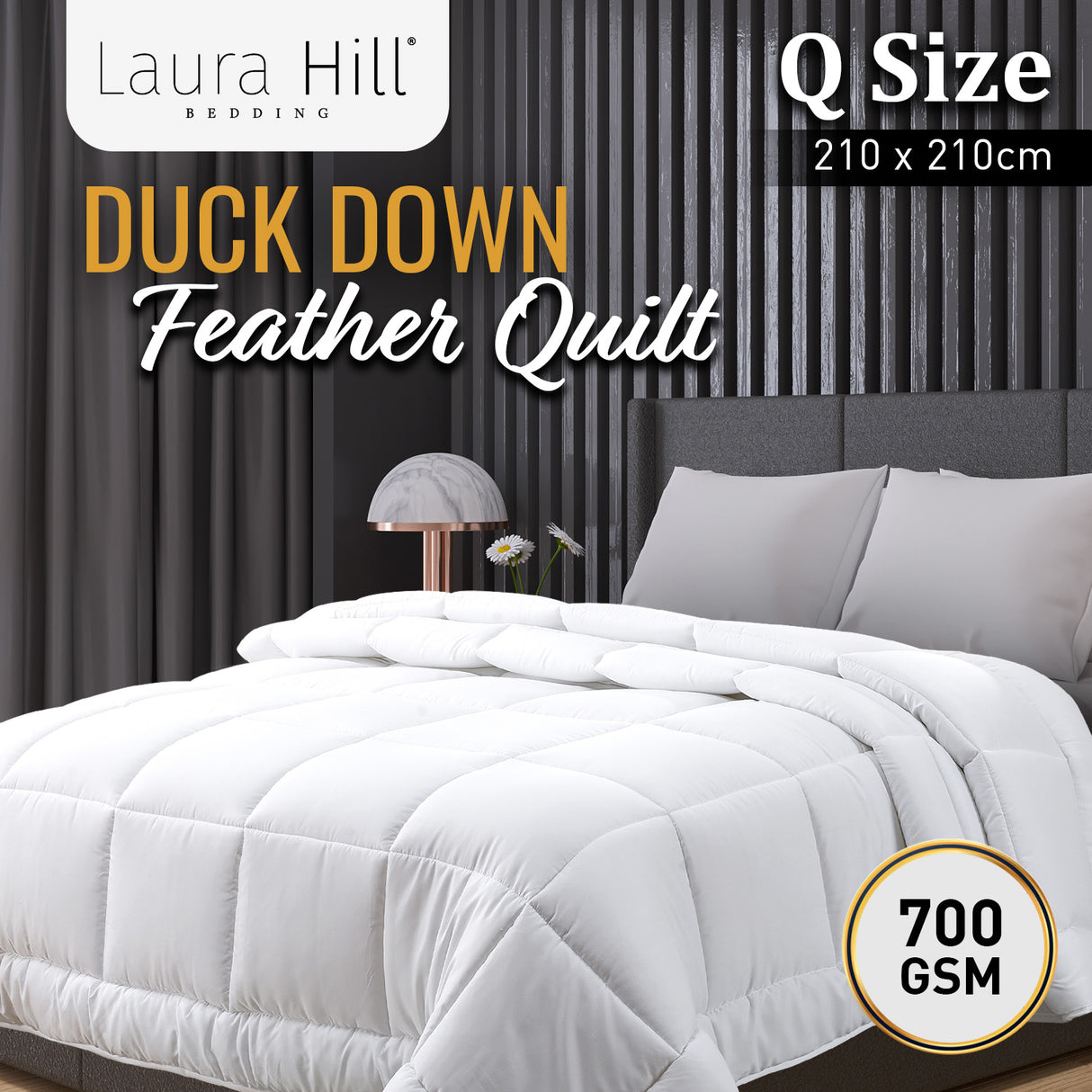 700GSM Duck Down Feather Quilt Duvet Doona - Queen