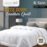 500GSM Goose Down Feather Quilt Duvet Doona - King
