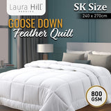 800GSM Goose Down Feather Comforter Doona - Super King