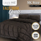 Faux Mink Comforter Quilt Doona Duvet 600GSM - Super King