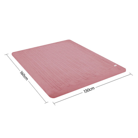 Heated Electric Blanket Throw Rug Coral Warm Fleece Pink