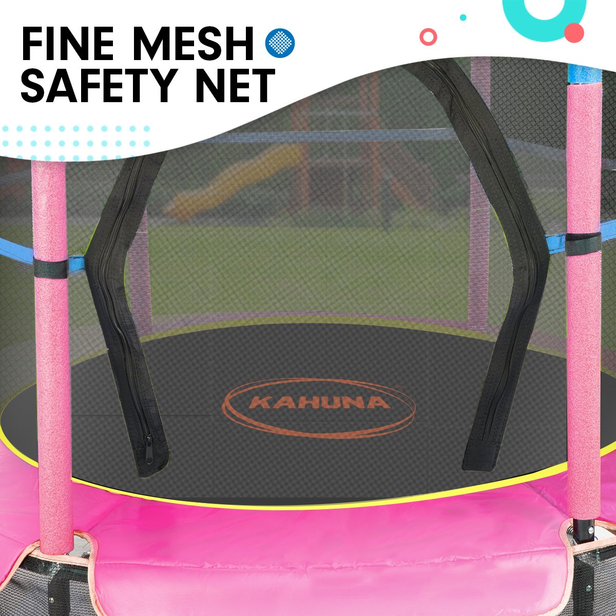 4.5ft Trampoline Round Free Safety Net Spring Pad Cover Mat Outdoor - Blue Pink