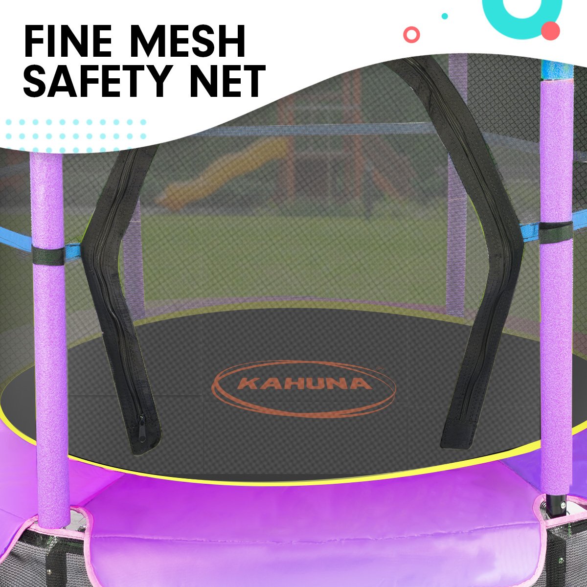 4.5ft Trampoline Round Free Safety Net Spring Pad Cover Mat Outdoor Blue Purple