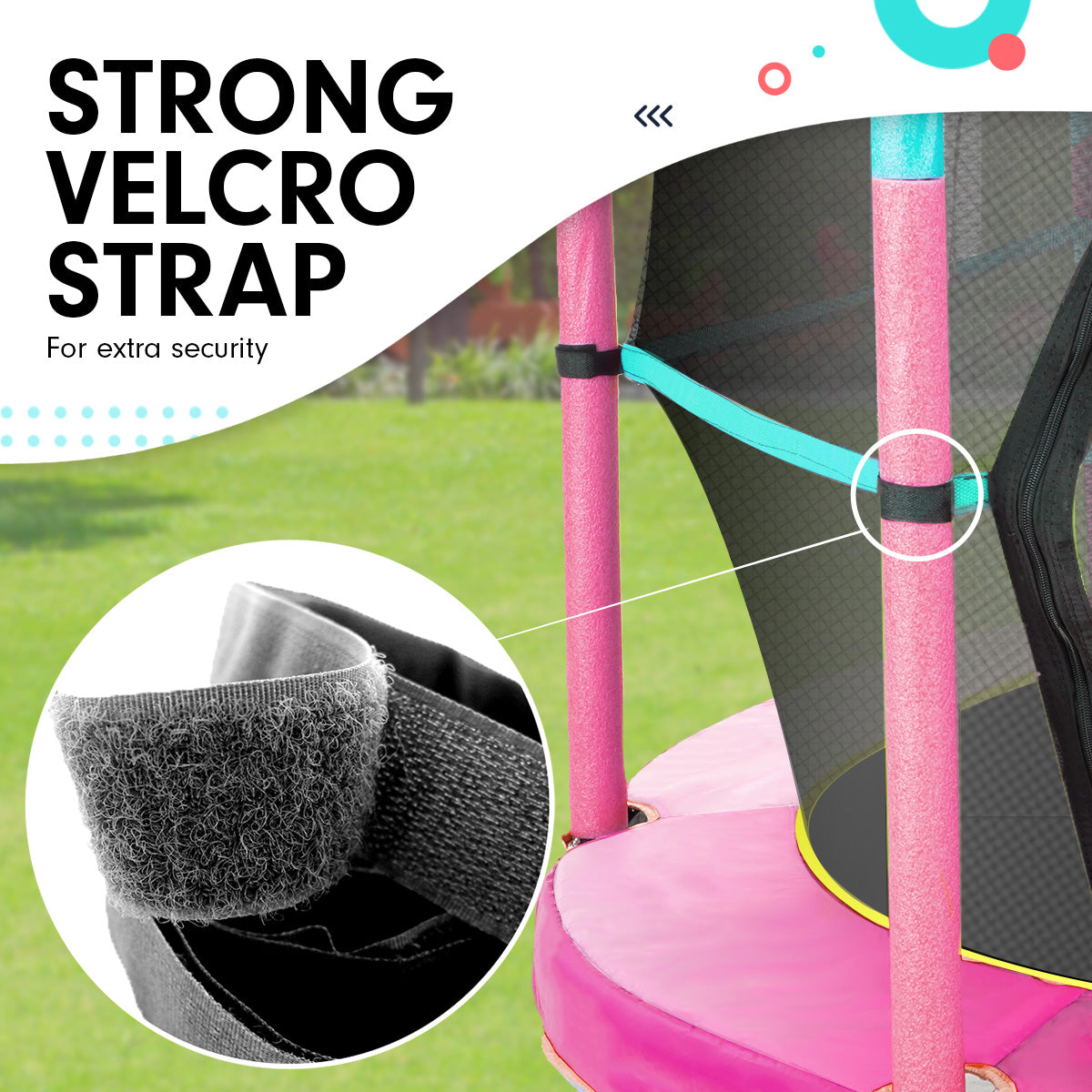 4.5ft Trampoline Round Free Safety Net Spring Pad Cover Mat Outdoor Green Pink