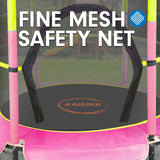 4.5ft Trampoline Round Free Safety Net Spring Pad Cover Mat Yellow Pink