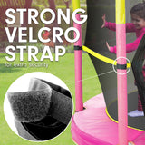 4.5ft Trampoline Round Free Safety Net Spring Pad Cover Mat Yellow Pink