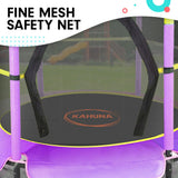 4.5ft Trampoline Round Free Safety Net Spring Pad Cover Mat Outdoor Yellow Purple