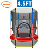 4.5ft Trampoline Round Free Safety Net Spring Pad Cover Mat Outdoor Red