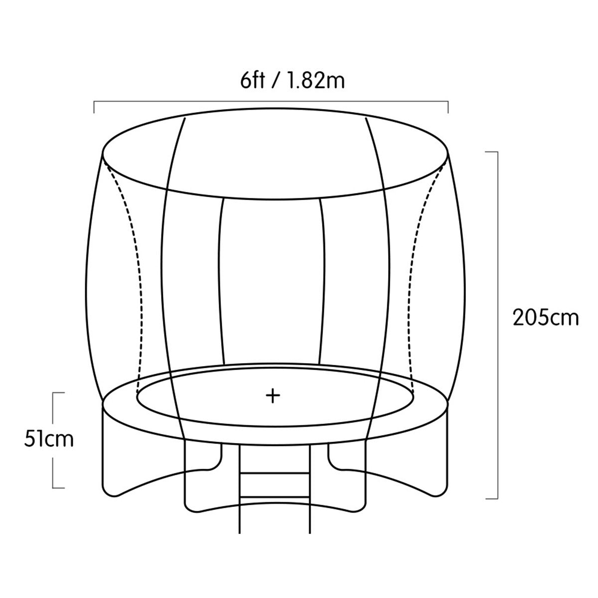 Classic 6ft Outdoor Round Orange Trampoline Safety Enclosure