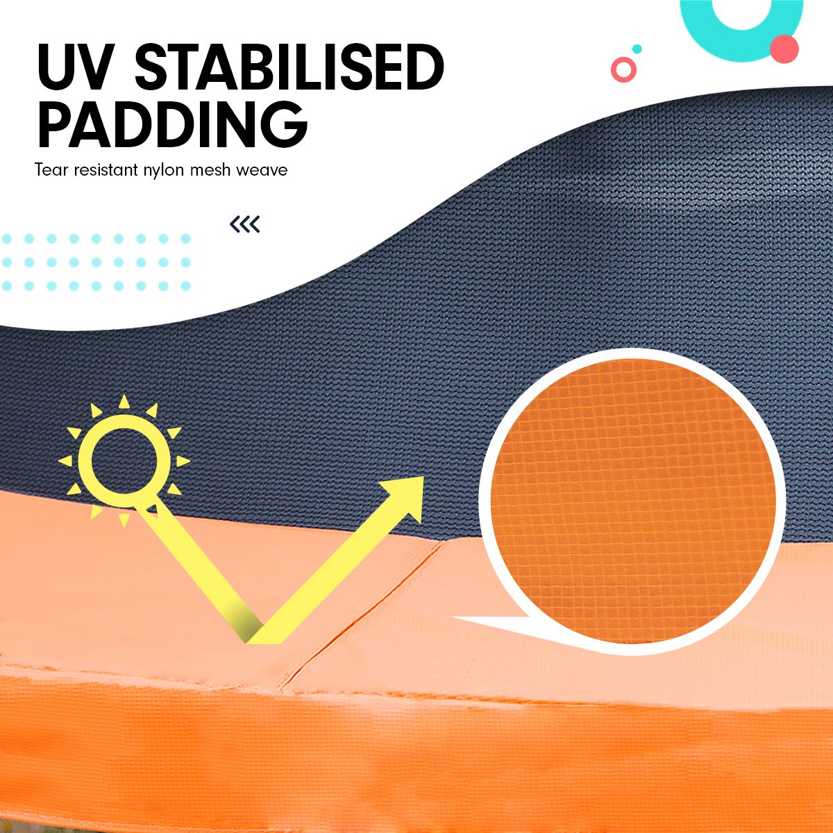 Classic 6ft Outdoor Round Orange Trampoline Safety Enclosure