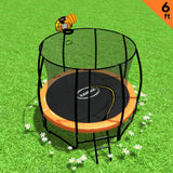 Classic 6ft Outdoor Round Orange Trampoline Safety Enclosure And Basketball Hoop Set
