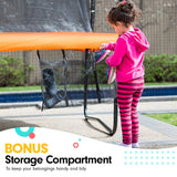 Classic 6ft Outdoor Round Orange Trampoline Safety Enclosure And Basketball Hoop Set