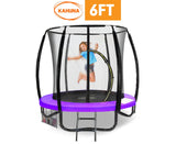 Classic 6ft Trampoline Round Outdoor Free Safety Net Spring Pad Cover Mat Purple