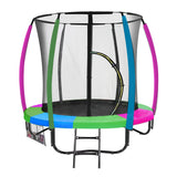 6ft Trampoline Round Free Pad Cover Spring Mat Net Safety Net Enclosure Rainbow