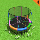 6ft Trampoline Round Free Pad Cover Spring Mat Net Safety Net Enclosure Rainbow