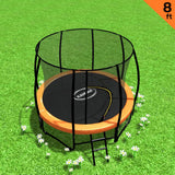 8ft Trampoline  With Spring Mat Pad Net Outdoor - Orange