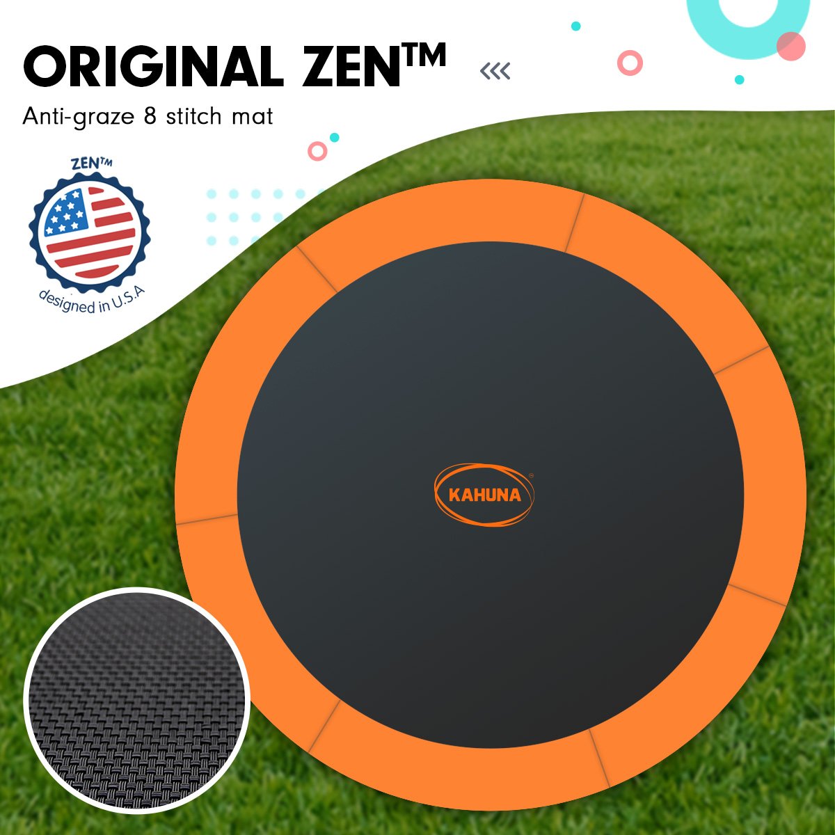 8ft Trampoline  With Spring Mat Pad Net Outdoor - Orange