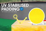 8ft Outdoor Rainbow Trampoline For Kids And Children Suited For Fitness Exercise Gymnastics With Safety Enclosure