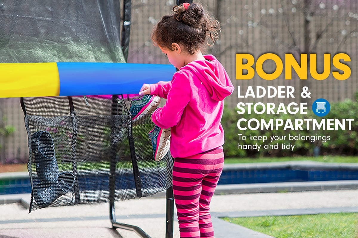 8ft Outdoor Rainbow Trampoline For Kids And Children Suited For Fitness Exercise Gymnastics With Safety Enclosure