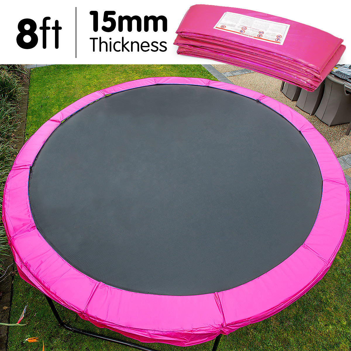 8ft Trampoline Replacement Pad Round - Pink