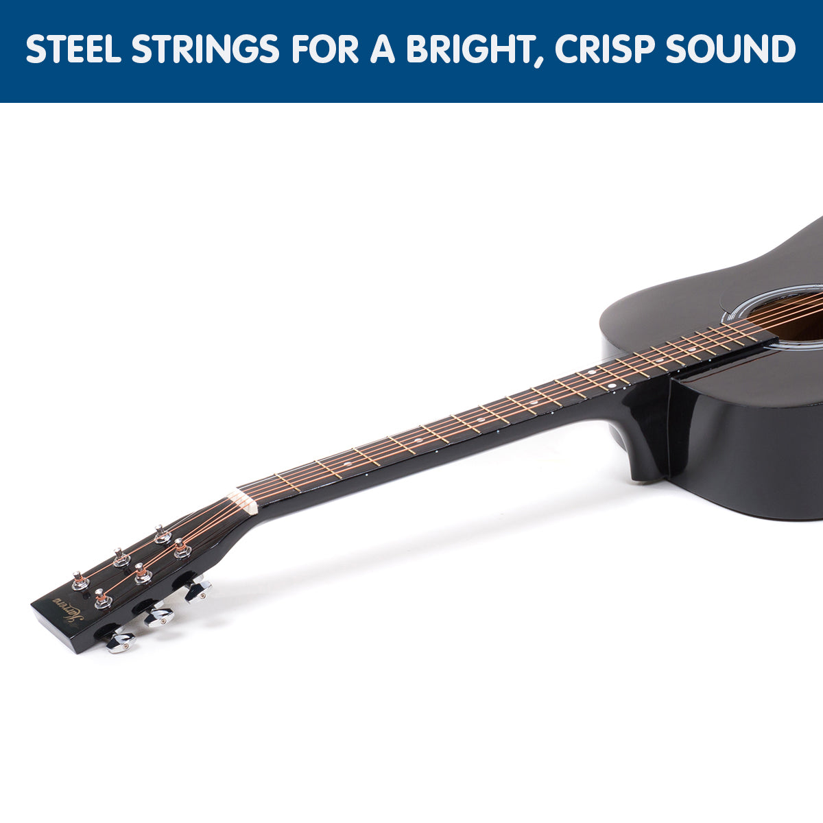 41in Acoustic Wooden Guitar with Bag - Black