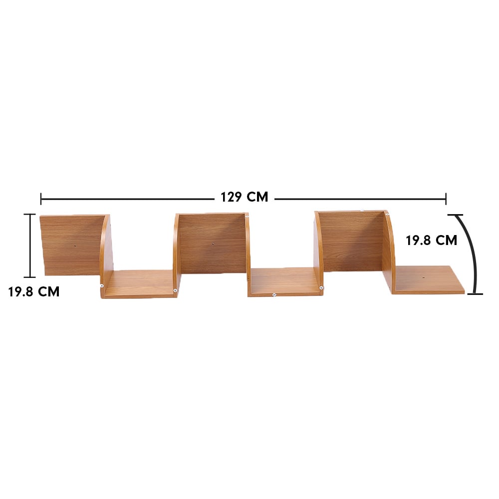5 Tier Corner Wall Shelf Display Shelves Dvd Book Storag Rack Floating Mounted - Beech