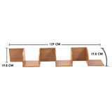 5 Tier Corner Wall Shelf Display Shelves Dvd Book Storag Rack Floating Mounted - Beech