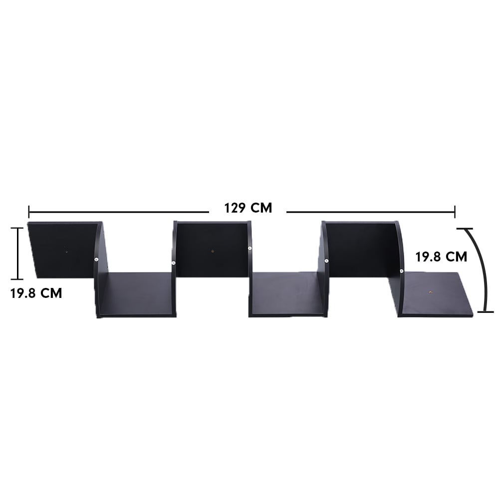 5 Tier Corner Wall Shelf Display Shelves Dvd Book Storage Rack Floating Mounted - Black