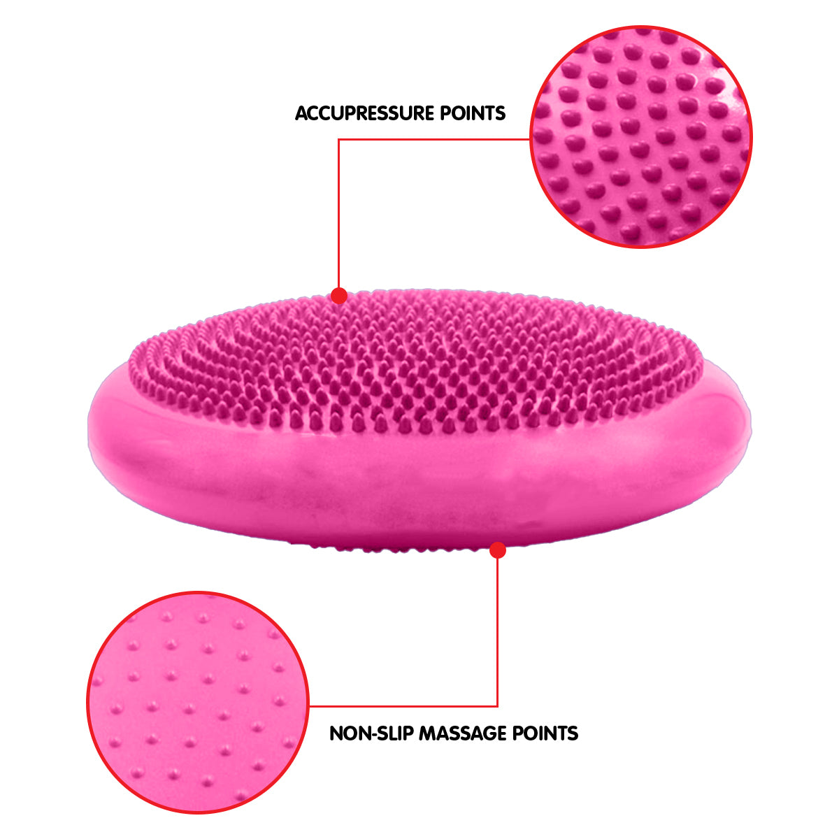 Yoga Stability Disc Home Gym Pilates Balance Trainer - Pink