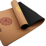 Cork Yoga Mat with Carry Straps Home Gym Pilates - Chakras