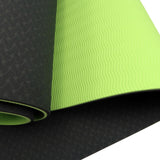 Eco-Friendly TPE Pilates Exercise Yoga Mat 8mm - Black Green