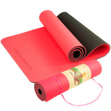 Eco-friendly Dual Layer 8mm Yoga Mat | Red Blush | Non-slip Surface And Carry Strap For Ultimate Comfort And Portability