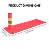 Eco-friendly Dual Layer 8mm Yoga Mat | Red Blush | Non-slip Surface And Carry Strap For Ultimate Comfort And Portability