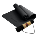 Eco-friendly Dual Layer 6mm Yoga Mat | Midnight | Non-slip Surface And Carry Strap For Ultimate Comfort And Portability