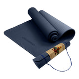 Eco-friendly Dual Layer 6mm Yoga Mat | Navy | Non-slip Surface And Carry Strap For Ultimate Comfort And Portability