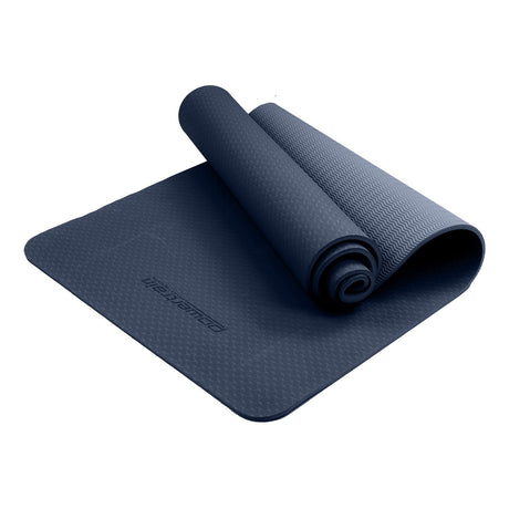 Eco-friendly Dual Layer 6mm Yoga Mat | Navy | Non-slip Surface And Carry Strap For Ultimate Comfort And Portability