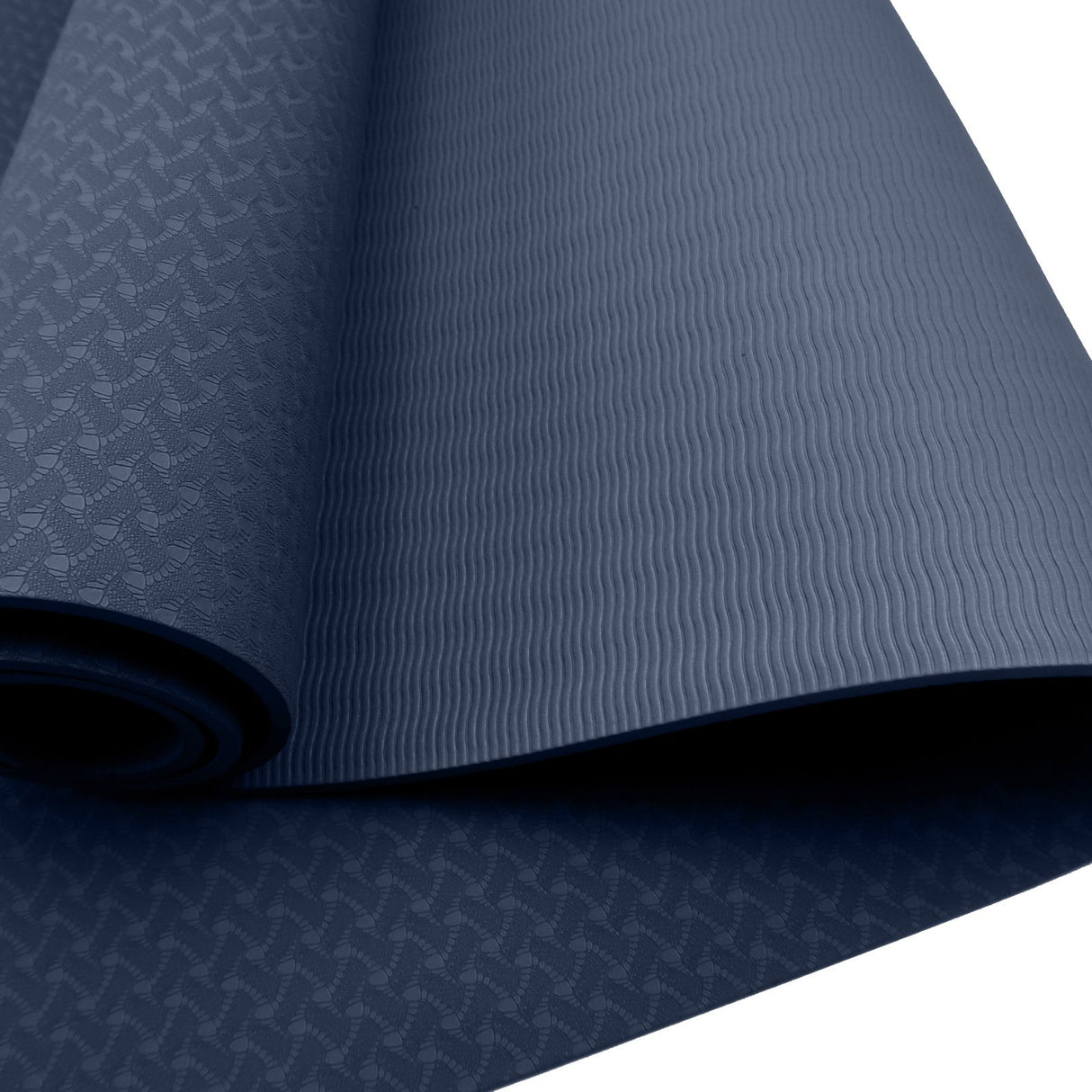Eco-friendly Dual Layer 6mm Yoga Mat | Navy | Non-slip Surface And Carry Strap For Ultimate Comfort And Portability