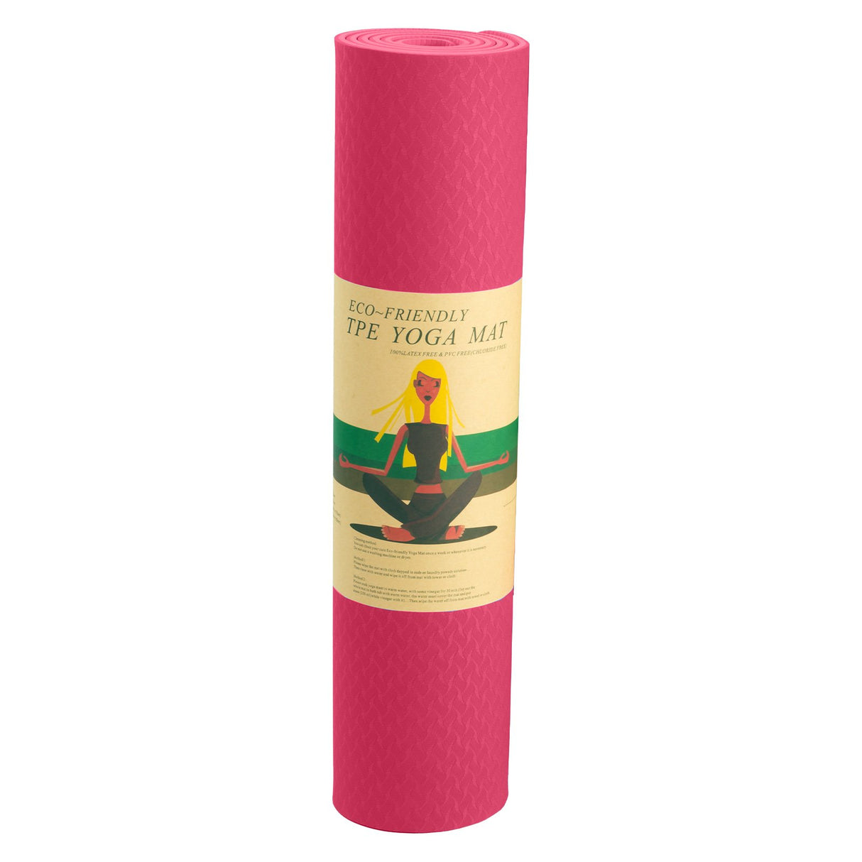 Eco-friendly Dual Layer 6mm Yoga Mat | Pink | Non-slip Surface And Carry Strap For Ultimate Comfort And Portability