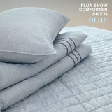 Flua Snow Comforter Set Queen Cool Quilt Bedspread BLUE