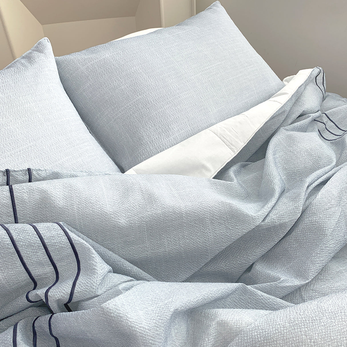 Flua Snow Comforter Set Queen Cool Quilt Bedspread BLUE