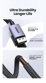 15383 16K Displayport 2.1 Male to Male VESA Certified Cable 1M