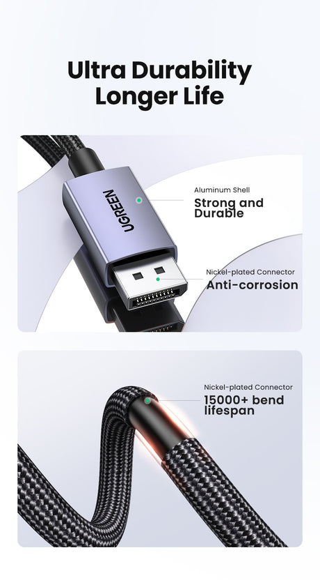 15383 16K Displayport 2.1 Male to Male VESA Certified Cable 1M
