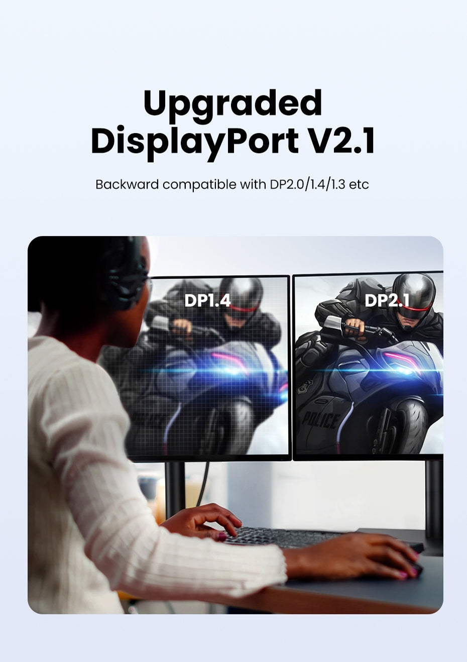 15383 16K Displayport 2.1 Male to Male VESA Certified Cable 1M