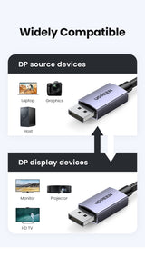 15383 16K Displayport 2.1 Male to Male VESA Certified Cable 1M