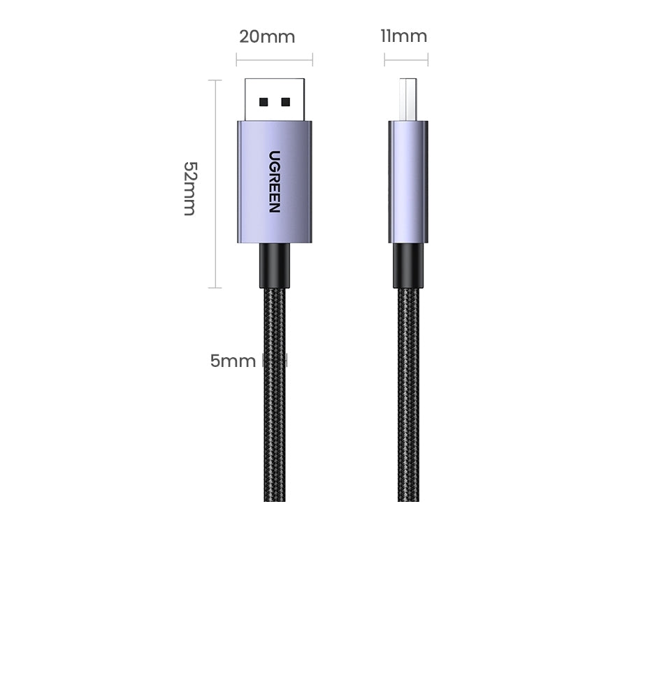 15383 16K Displayport 2.1 Male to Male VESA Certified Cable 1M