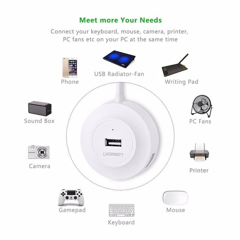 20270 USB 2.0 4-Port Hub White