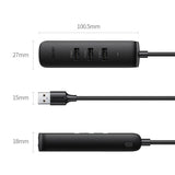 20984 USB 2.0 to 3 x USB2.0 with RJ45 (100Mbps) Ethernet Adapter (Black)